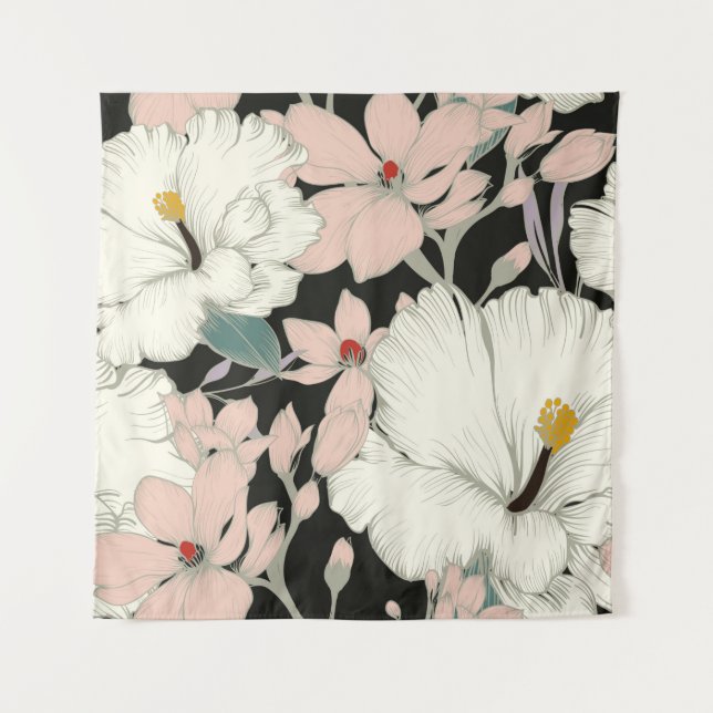 Beautiful seamless floral pattern background. tapestry (Front)