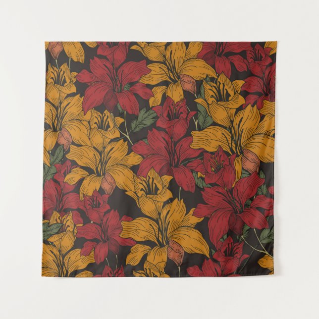Beautiful seamless floral pattern background. Trop Tapestry (Front)