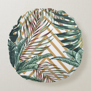 Beautiful seamless floral pattern background with round cushion