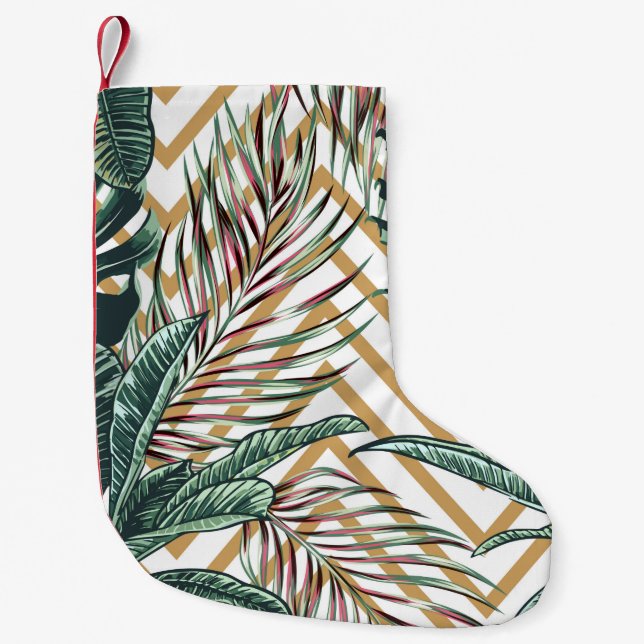 Beautiful seamless floral pattern background with  small christmas stocking (Front)