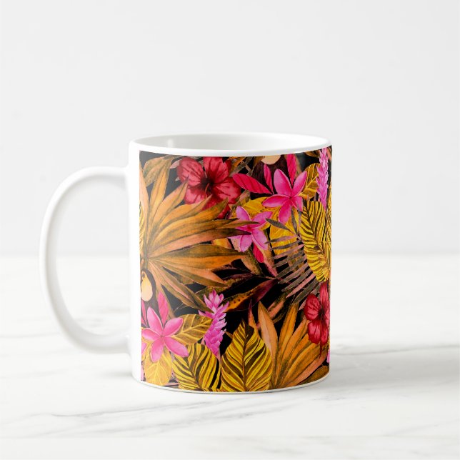 Beautiful seamless floral summer pattern backgroun coffee mug (Left)