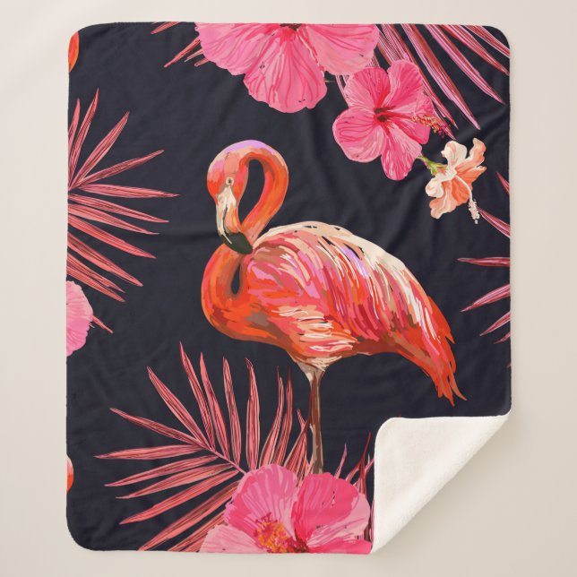 Beautiful seamless floral summer pattern backgroun sherpa blanket (Front)