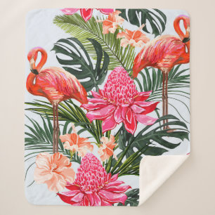 Beautiful seamless floral summer pattern backgroun sherpa blanket