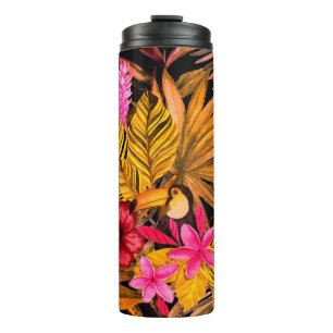 Beautiful seamless floral summer pattern backgroun thermal tumbler