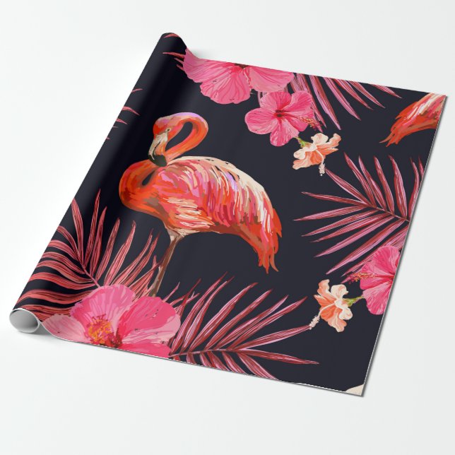 Beautiful seamless floral summer pattern backgroun wrapping paper (Unrolled)