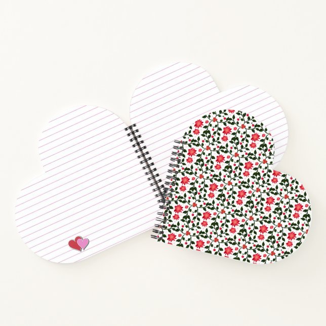 Beautiful seamless floral vine cherry pattern notebook (Inside)