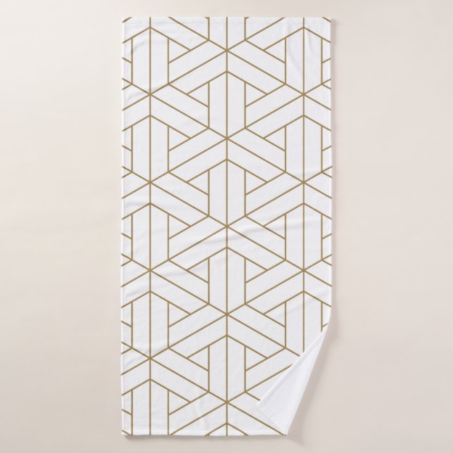 Beautiful Seamless pattern japanese shoji kumiko,  Bath Towel (Bath Towel)