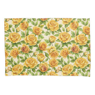 Beautiful Seamless Pattern of Yellow Roses Pillowcase
