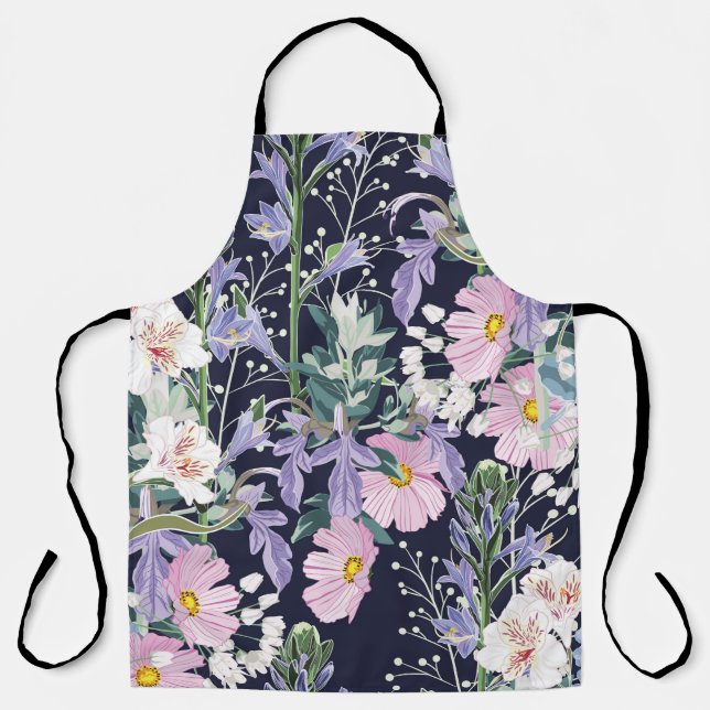 Beautiful seamless spring pattern with wild flower apron (Front)