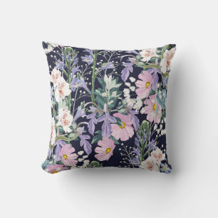 Beautiful seamless spring pattern with wild flower cushion
