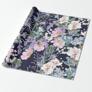 Beautiful seamless spring pattern with wild flower wrapping paper