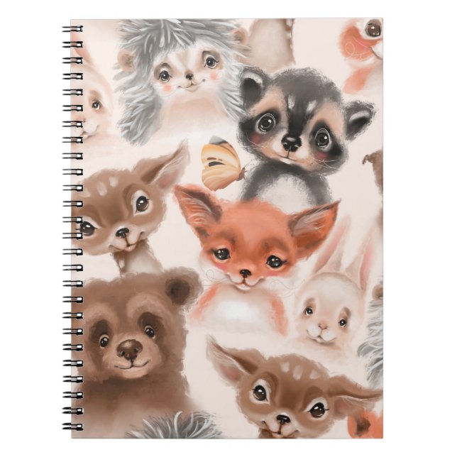 Beautiful seamless, tileable, watercolor pattern w notebook (Front)