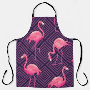 Beautiful seamless tropical pattern with pink flam apron
