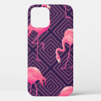 Beautiful seamless tropical pattern with pink flam