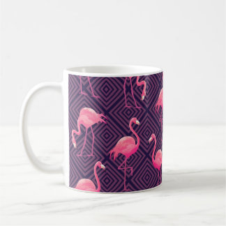 Beautiful seamless tropical pattern with pink flam coffee mug