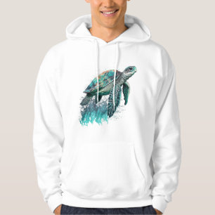 Beautiful Seascape With Majestic Sea Turtle Hoodie