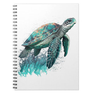Beautiful Seascape With Majestic Sea Turtle Notebook