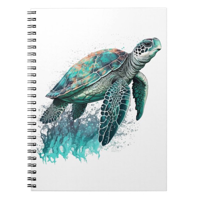 Beautiful Seascape With Majestic Sea Turtle Notebook (Front)