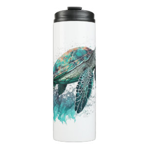 Beautiful Seascape With Majestic Sea Turtle Thermal Tumbler