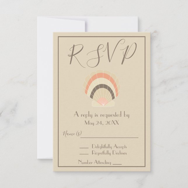 Beautiful Seashell RSVP Invitation (Front)