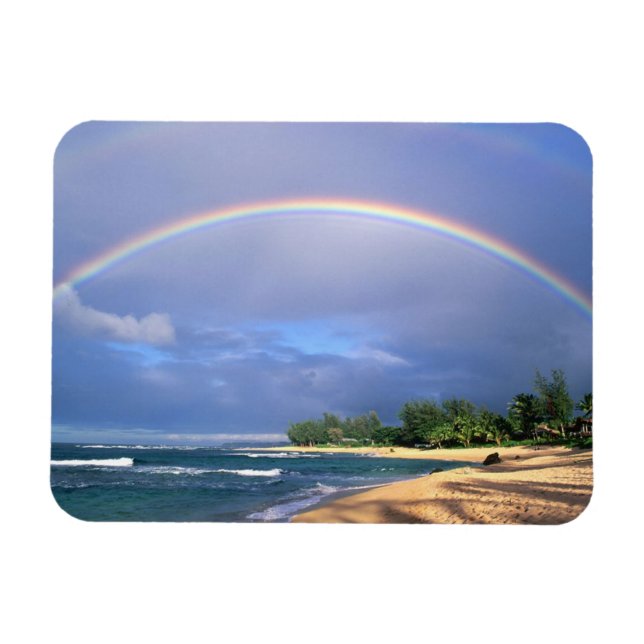beautiful seashore rainbow magnet (Horizontal)