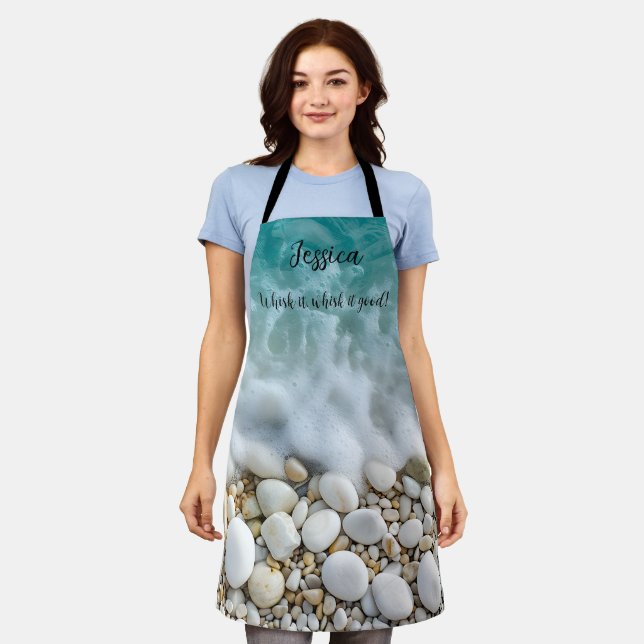 Beautiful Seaside Effect in Minimalism Pastels  Apron (Worn)