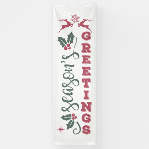 Beautiful Season's Greetings Red Green Chistmas Banner