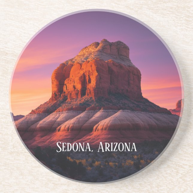 Beautiful Sedona Arizona Red Rocks Landscape Art Coaster (Front)