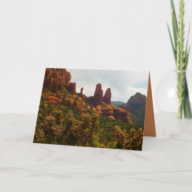 Beautiful Sedona Desert Landscape, Red Rocks Card (Front)