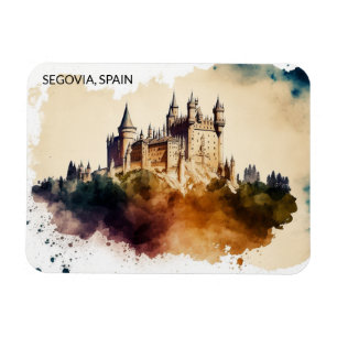 Beautiful Segovia Spain Castle Painting Magnet