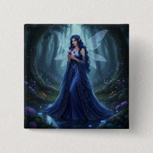 Beautiful September Sapphire Fairy 15 Cm Square Badge