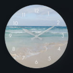 Beautiful Serene Tropical Beach and Ocean Clock<br><div class="desc">Enjoy a beautiful ocean scene every day with this travel photography clock. Waves crash gently onto the shore in Punta Cana,  Dominican Republic. Great for a beach house or just to remind you of the beach when you aren't there!</div>
