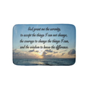 BEAUTIFUL SERENITY PRAYER OCEAN PHOTO BATH MAT