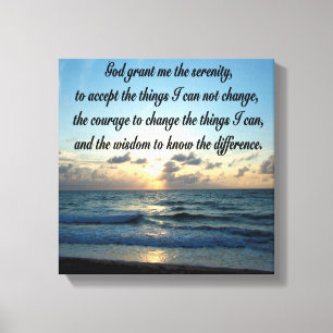 BEAUTIFUL SERENITY PRAYER OCEAN PHOTO CANVAS PRINT