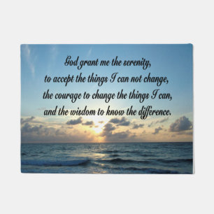 BEAUTIFUL SERENITY PRAYER OCEAN PHOTO DOORMAT