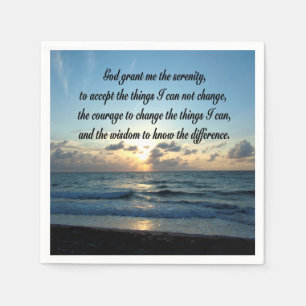 BEAUTIFUL SERENITY PRAYER OCEAN PHOTO NAPKIN