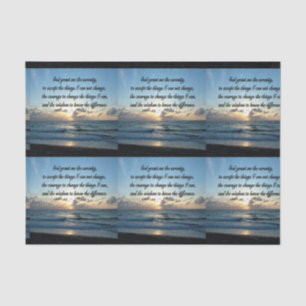 BEAUTIFUL SERENITY PRAYER OCEAN PHOTO TISSUE PAPER