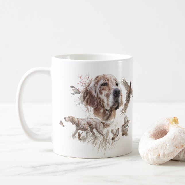 Beautiful Setter , Art Coffee Mug (With Donut)