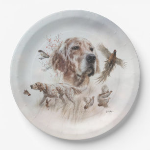 Beautiful Setter , Art Paper Plate