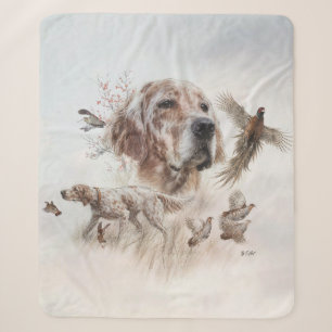 Beautiful Setter , Art Sherpa Blanket