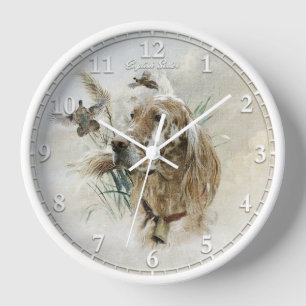 Beautiful Setter with Pheasants , Art Clock
