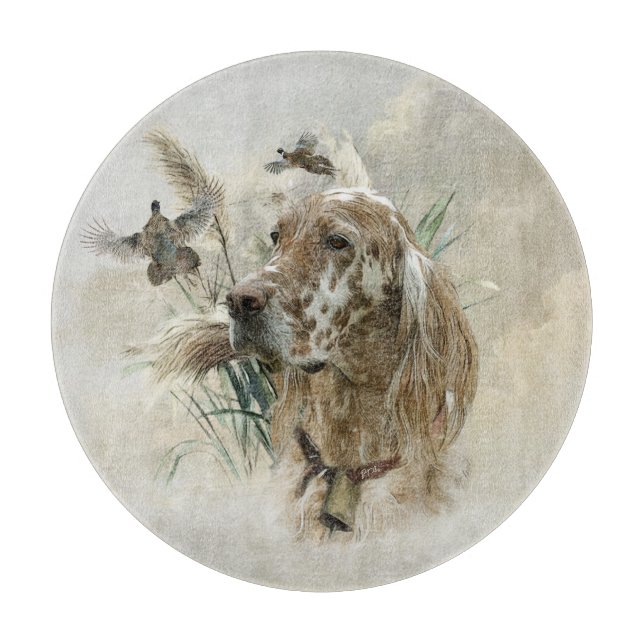 Beautiful Setter with Pheasants , Art Cutting Board (Front)
