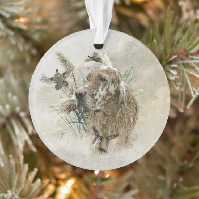 Beautiful Setter with Pheasants , Art Ornament (Tree)