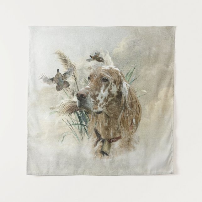 Beautiful Setter with Pheasants , Art Tapestry (Front)