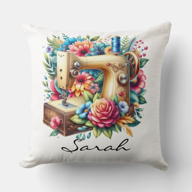 Beautiful Sewing Machine  Cushion (Front)