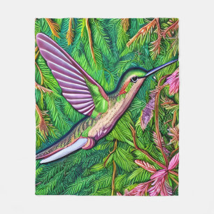 Beautiful Shabby Chic Little Hummingbird. Fleece Blanket