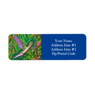Beautiful Shabby Chic Little Hummingbird. Return Address Label