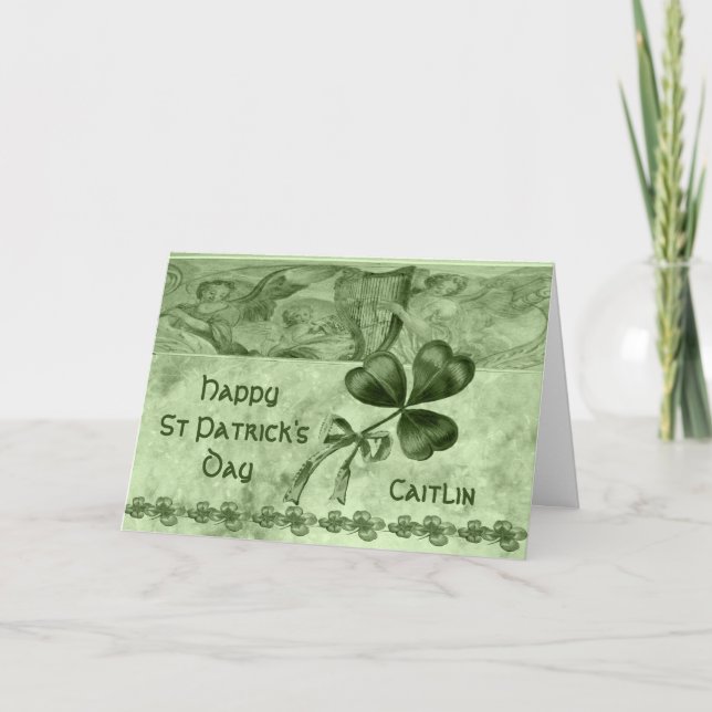 Beautiful Shamrocks Card (Front)