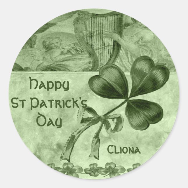 Beautiful Shamrocks Classic Round Sticker (Front)