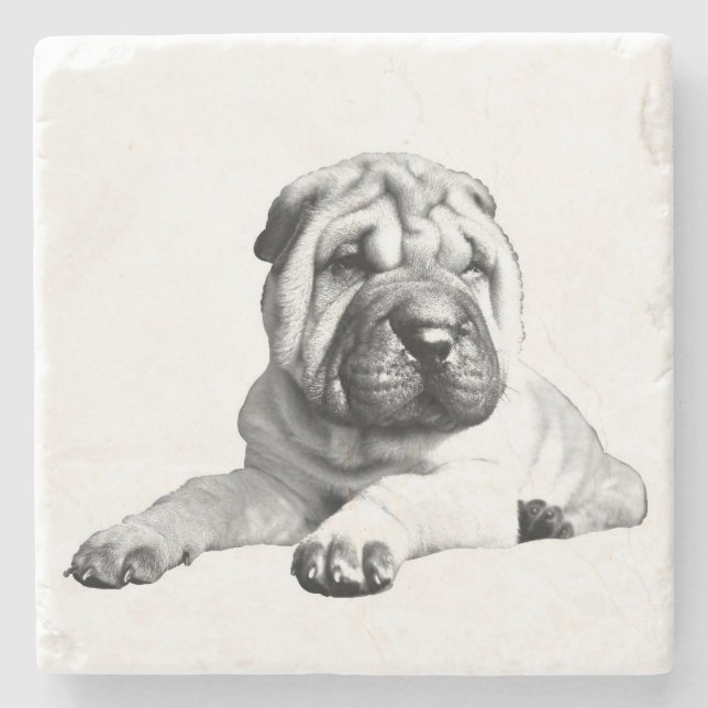 Beautiful Shar Pei Marble Coaster (Front)